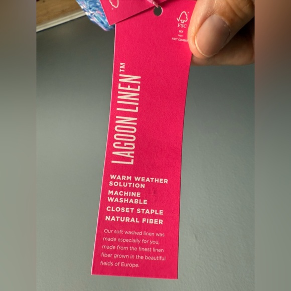 Lilly Pulitzer NWT Linen Sz 2 Keating Top Oca Blue Its a Sailabration 15" PTP - Picture 5 of 9